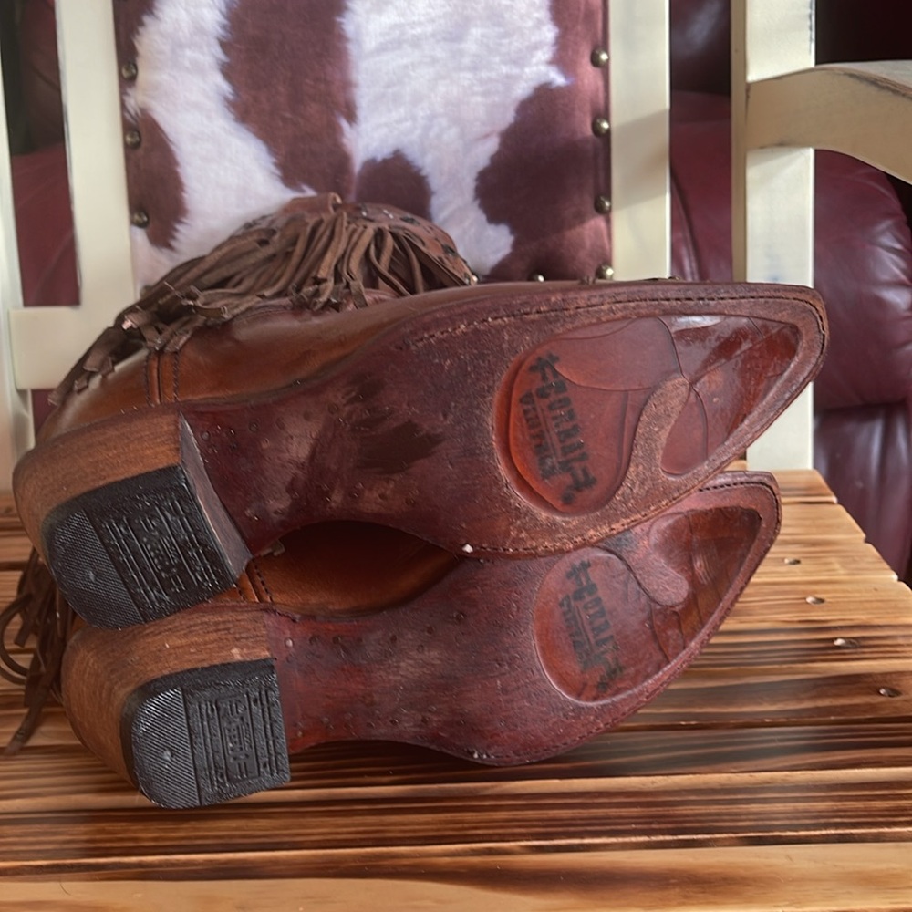 CORRAL VINTAGE FRINGED BOOTS Sz 10 - Picture 7 of 7
